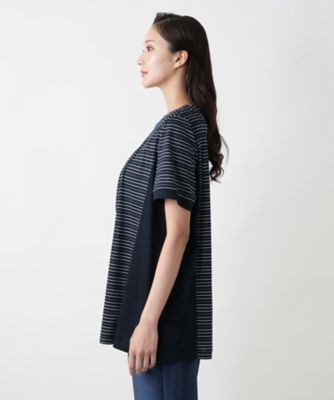【店舗人気】ボーダー切替ブラウス【Ｌｅｉｌｉａｎ　ＷＨＩＴＥ　ＬＡＢＥＬ】