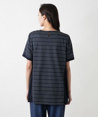 【店舗人気】ボーダー切替ブラウス【Ｌｅｉｌｉａｎ　ＷＨＩＴＥ　ＬＡＢＥＬ】
