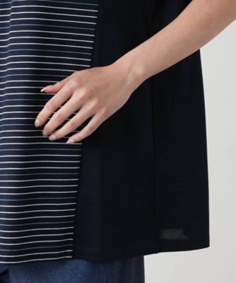 【店舗人気】ボーダー切替ブラウス【Ｌｅｉｌｉａｎ　ＷＨＩＴＥ　ＬＡＢＥＬ】