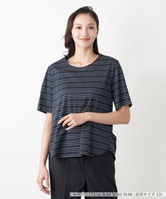 ＜Leilian plus house (Women/大きいサイズ)＞【店舗人気】ボーダーＴシャツ【Ｌｅｉｌｉａｎ　ＷＨＩＴＥ　ＬＡＢＥＬ】