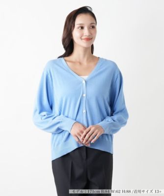 ＜Leilian plus house (Women/大きいサイズ)＞Ｖネックカーディガン【Ｌｅｉｌｉａｎ　ＷＨＩＴＥ　ＬＡＢＥＬ】