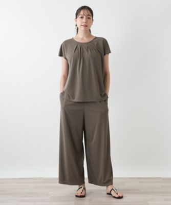 F563 美品 13+ XL レリアン プラスハウス 現行 ワイド レディース ラメワイドパンツ | Leilian plus house (Women/大きいサイズ