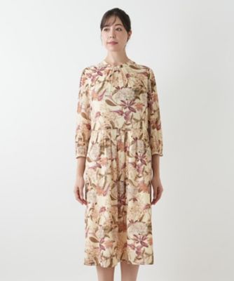 花柄フレアワンピース【Leilian WHITE LABEL