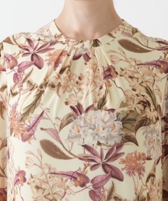 【美品】Leilianレリアン ワンピース 9号 花柄 フレア ベルト付き日本製 フラワー柄フレアワンピース【Leilian WHITE LABEL】|レリアン