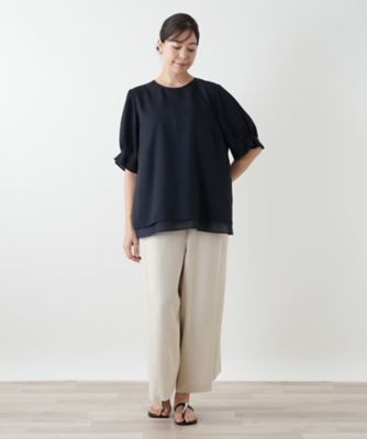 クルーネックブラウス【Leilian WHITE LABEL