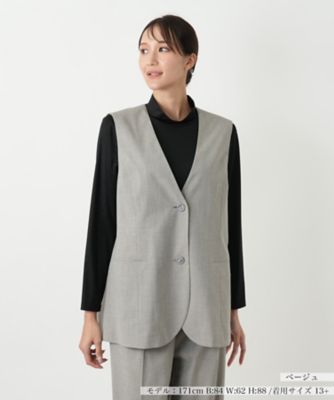 ＜Leilian plus house (Women/大きいサイズ)＞Ｖネックベスト【Ｌｅｉｌｉａｎ　ＷＨＩＴＥ　ＬＡＢＥＬ】