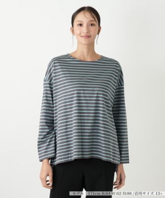 ＜Leilian plus house (Women/大きいサイズ)＞ボーダーカットソー【プラス企画】