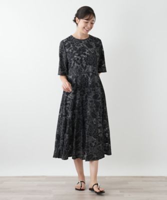 レリアン Leilian 新タグ現行♪ たっぷりフレア　美スタイル　ワンピース 刺繍フレアワンピース | Leilian plus house (Women/大きい