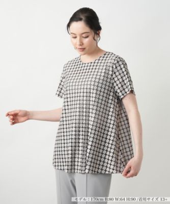 ＜Leilian plus house (Women/大きいサイズ)＞【店舗人気】幾何学柄ブラウス