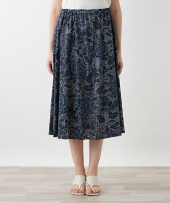 フラワー刺繍スカート | Leilian plus house (Women/大きい