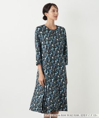 Leilian レリアン　フラワー　花柄　ノースリーブ　ワンピース　13＋ Leilian レリアン フラワー 花柄 ノースリーブ ワンピース 13＋