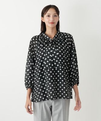 ドットボウタイブラウス【プラス企画】 | Leilian plus house (Women