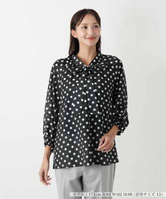 ＜Leilian plus house (Women/大きいサイズ)＞ドットボウタイブラウス【プラス企画】