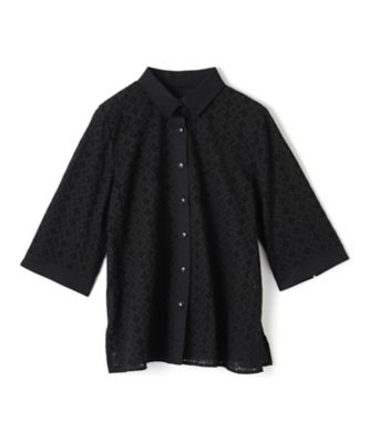 カットワーク七分袖ブラウス【Ｌｅｉｌｉａｎ　ＷＨＩＴＥ　ＬＡＢＥＬ】