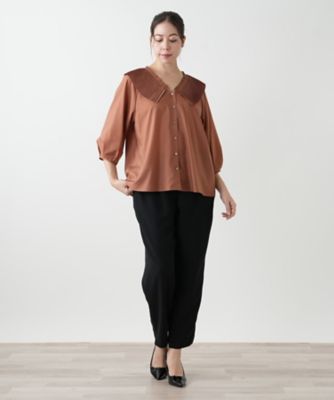 日本製【Leilian】総柄ボウタイ半袖ブラウス　フロントプリーツ　SIZE13 ブラウス | Leilian (Women)/レリアン | 三越伊勢丹オンライン