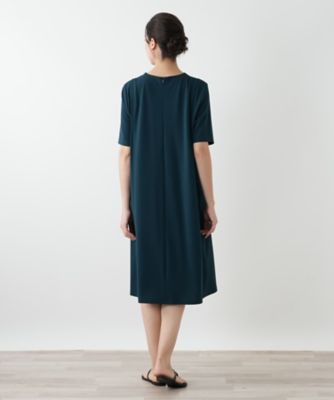 ウォッシャブル】Vネックフレアワンピース【Leilian