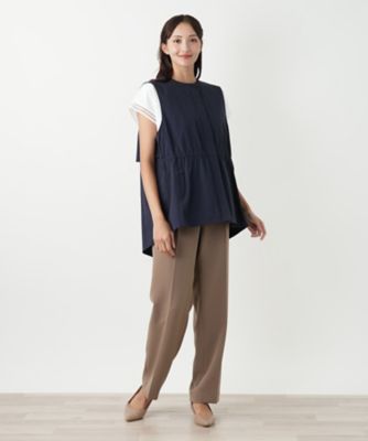 アシンメトリーバックスリットベスト【Leilian
