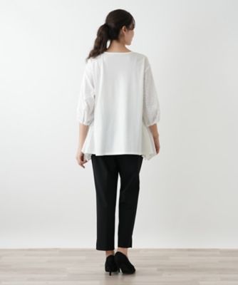 Leilian レリアン チュールレース切り替えニット ９号 定価42,900円 Leilian レリアン チュールレース切り替えニット 9号 定価