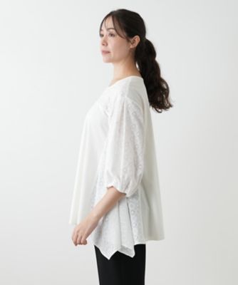 Leilian レリアン チュールレース切り替えニット ９号 定価42,900円 Leilian レリアン チュールレース切り替えニット 9号 定価