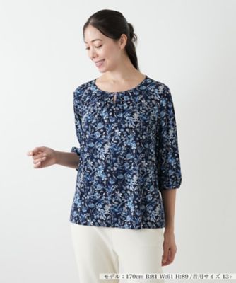Leilian plus house (Women/大きいサイズ)/レリアン　プラスハウス プリントフレアブラウス【Ｌｅｉｌｉａｎ　ＷＨＩＴＥ　ＬＡＢＥＬ】