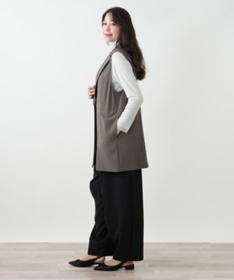 ウォッシャブル】ラペルドロングベスト【プラス企画】 | Leilian plus