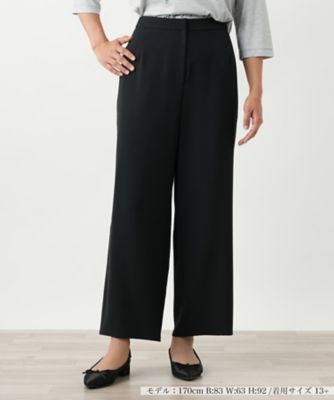 【送料無料】Leilian plus house (Women/大きいサイズ)/レリアン プラスハウス ストレートワイドパンツ 99クロ パンツ・ズボン【三越伊勢丹/公式】