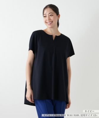 Leilian plus house (Women/大きいサイズ)/レリアン　プラスハウス バック切替キーネックブラウス