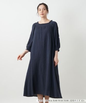 光沢ジャカードVネックワンピース | Leilian plus house (Women