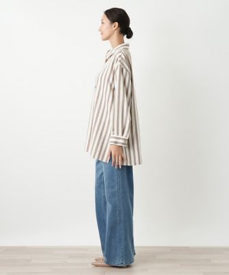 ストライプ柄シャツブラウス【プラス企画】 | Leilian plus house