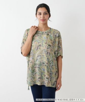 綺麗 Leilian 13+ レリアン ペイズリー Tシャツ プラスハウス ペイズリー柄ブラウス【プラス企画】 | Leilian plus house