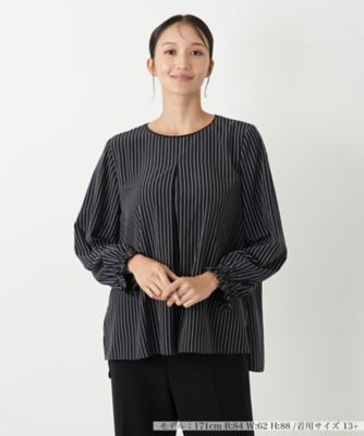 ＜Leilian plus house (Women/大きいサイズ)＞ストライプブラウス【プラス企画】