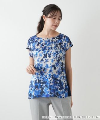 【大きいサイズ13号】ROCHAS レリアン コットンペイズリーペプラムブラウス 大きいサイズ13号】ROCHAS レリアン コットンペイズリーペプラム