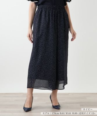 ＜Leilian plus house (Women/大きいサイズ)＞【ウォッシャブル】ドットフレアパンツ【ＢＯＵＲＧＥ】