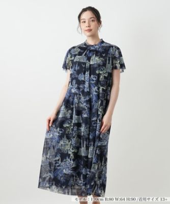＜Leilian plus house (Women/大きいサイズ)＞プリントフレアワンピース【ＢＯＵＲＧＥ】