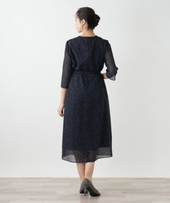 ✨美品✨ Leilian レリアン　膝丈ワンピース　フレア　ドット　Aライン　L 店舗人気】レースフレアワンピース|ブールジュ | レリアン公式