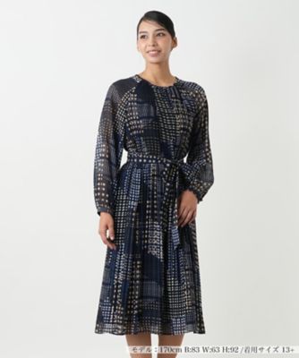 ＜Leilian plus house (Women/大きいサイズ)＞ドットプリーツワンピース【ＲＯＣＨＡＳ　Ｐｒｅｍｉｅｒｅ】