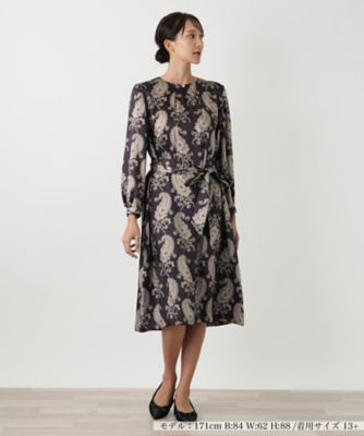 ＜Leilian plus house (Women/大きいサイズ)＞ペイズリー柄ワンピース【ＲＯＣＨＡＳ　Ｐｒｅｍｉｅｒｅ】