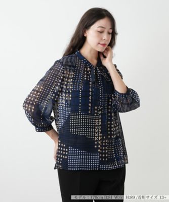 ＜Leilian plus house (Women/大きいサイズ)＞ボウタイドットブラウス【ＲＯＣＨＡＳ　Ｐｒｅｍｉｅｒｅ】