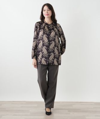 ROCHAS レリアン 大きいサイズ ウール フリルカラー ブラウス 総柄 ROCHAS Premiere】ブラウス | Leilian (Women
