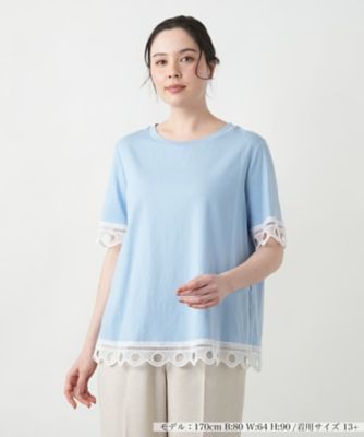 ＜Leilian plus house (Women/大きいサイズ)＞カットワークレースＴシャツ－ＢＬＵＢＩＡＮＣＯ