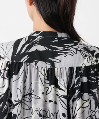 ウォッシャブル】プリントロングチュニックブラウス | Leilian plus