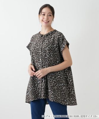 ＜Leilian plus house (Women/大きいサイズ)＞レオパードフレアブラウス【プラス企画】