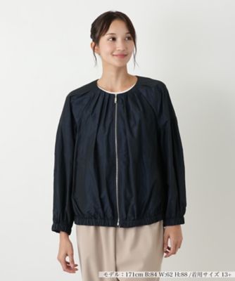 美品 レリアン プラスハウス ノーカラーライトジャケット 大きいサイズ ライトジャケット | Leilian plus house (Women/大きいサイズ