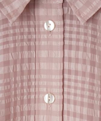シアーチェックブラウス【Ｌｅｉｌｉａｎ　ＷＨＩＴＥ　ＬＡＢＥＬ】