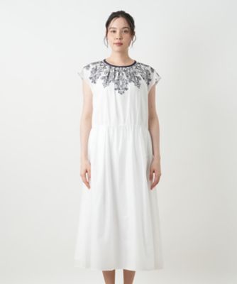 新品 定価3.6万 YLANG YLANG 日本製 フレンチスリーブワンピース 刺繍フレンチスリーブワンピース【BOURGE】 | Leilian plus