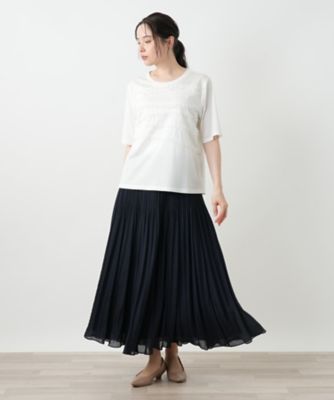 極美品✨【レリアン】ボウタイリボン 七分袖カットソー 総柄ネイビー現行タグ13+ 極美品✨【レリアン】ボウタイリボン 七分袖カットソー 総柄