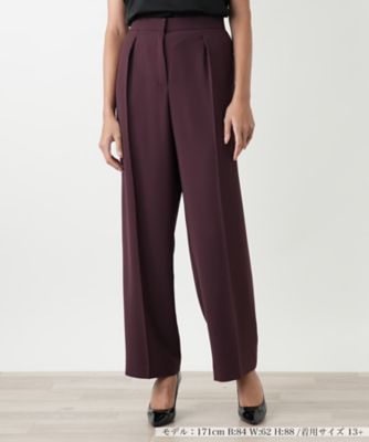 【送料無料】Leilian plus house (Women/大きいサイズ)/レリアン プラスハウス タックパンツ 78アカ パンツ・ズボン【三越伊勢丹/公式】