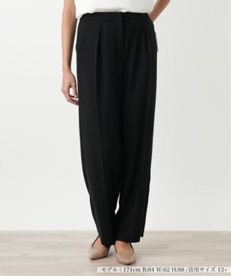 【送料無料】Leilian plus house (Women/大きいサイズ)/レリアン プラスハウス タックパンツ 99クロ パンツ・ズボン【三越伊勢丹/公式】