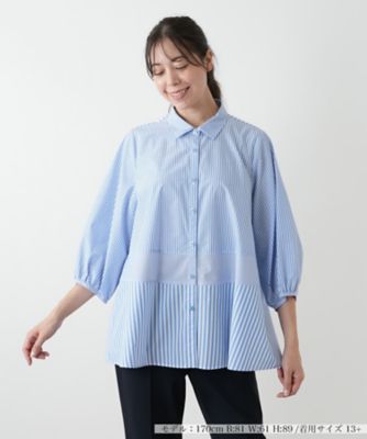 Leilian PLUS HOUSE / レリアンプラスハウス 刺繍バルーンスリーブブラウス【プラス企画】 刺繍バルーンスリーブブラウス【プラス企画】|レリアン プラス
