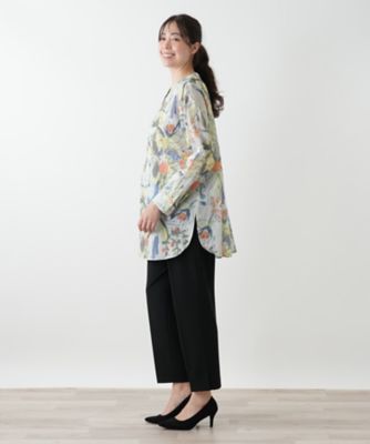 Leilian / レリアン プリントタックブラウス【ROCHAS Premiere】 プリントタックブラウス【ROCHAS Premiere